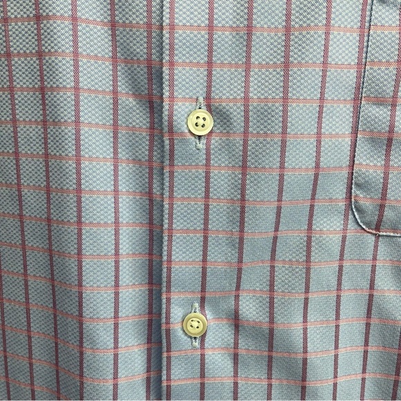 Pronto Uomo Blue Plaid Non Iron Button Long Sleeve Dress Shirt - Picture 3 of 9